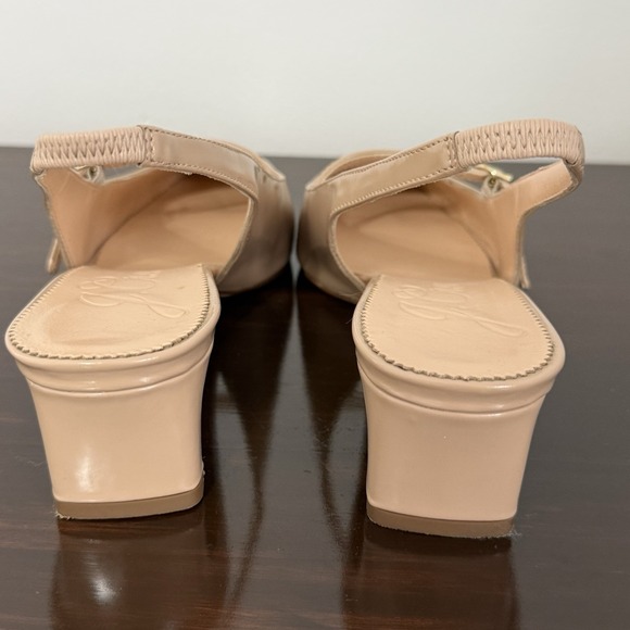 J. Crew Layla Slingback Mary Jane‎ Heels  Spazzolato Leather Size 8 Blush Beige - Picture 6 of 10